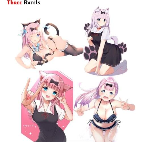 Three Ratels FC616 Cat Anime Girl Kaguya Sama Wa Kokurasetai Tensai Tachi No Renai Zunousen Car Stickers Auto&laptoop Gadget