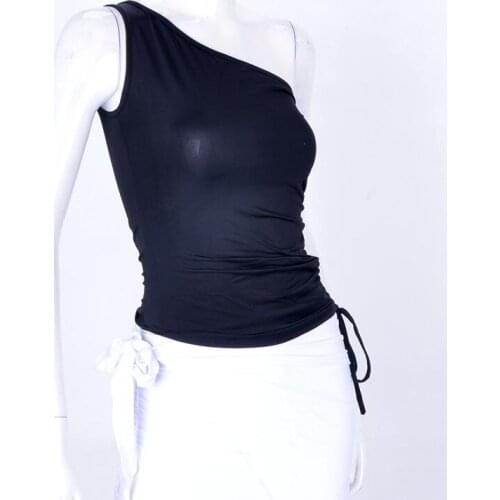 Ballroom dance Latin dance one shoulder off Latin L034 pull the rope ruffle waist