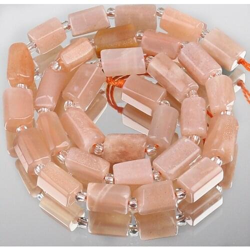 AAA Natural Cylinder Sunstone Beads 6x10mm Faceted Loose Spacer Beads For Jewelry Making DIY Earring Bracelet Necklace 7.5inches