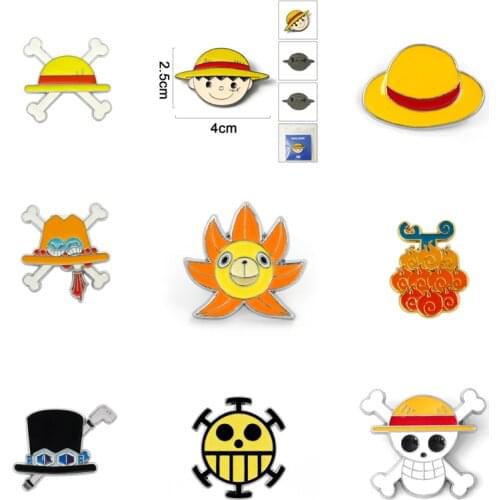 ONE PIECE Monkey D. Luffy Cosplay Brooch Badge Accessories Metal Anime Character Props Anime Accessories