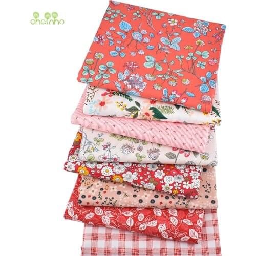 Chainho,8pcs/Lot,Floral Series,Printed Twill Cotton Fabric,Patchwork Cloth For DIY Quilting Sewing Baby&Childs Material,40x50cm