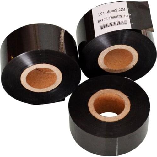 Black Width 35mm length 122m hot printing roll ribbon for packing bags
