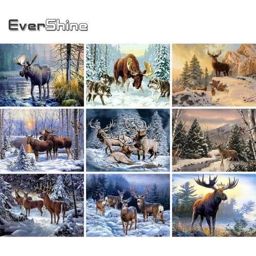 EverShine 5D Diamod Painting Full Square Animals Diamond Art Deer Mosaic Embroidery Kits Cross Stitch Gift Home Decoration