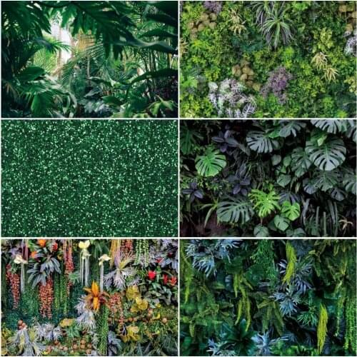 Spring Photography Backdrop Grass Foliage Tropical Palms Tree Leaves Birthday Party Photo Studio Photographic Background Props