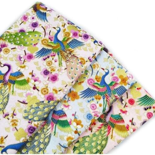 Cotton Japanese Sewing Fabric Phoenix Bronzing Fabric, Sewing Fabric Patchworks Quilting Materials