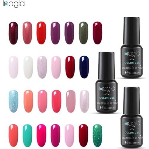 Inagla Pure Colors UV Gel Nail Polish Soak Off Lucky Lacquer Primer Led Hybrid Varnish Semi Permanent Top Base Paint Gellak