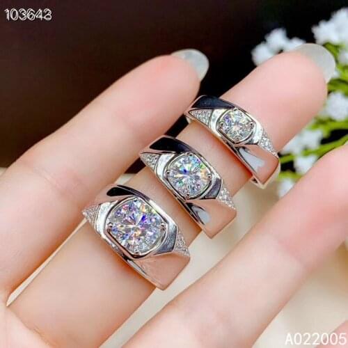 KJJEAXCMY Fine Jewelry 925 Sterling Silver Inlaid Mosang Diamond Gemstone Men Male Ring Luxury Support Test Hot Selling