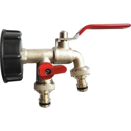 Double Tap 1000 Liter IBC Adapter Garden Water Tank Connector Rainwater Tank Adapter Fitting For Home Garden Water Connectors