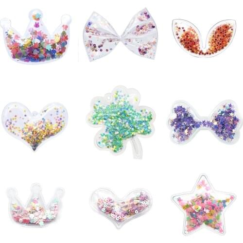 Crown Love Heart Shakers Quicksand Filler With Multicolor Sequins For Phone Case Decoration,DIY Hair Bow,5Yc20646