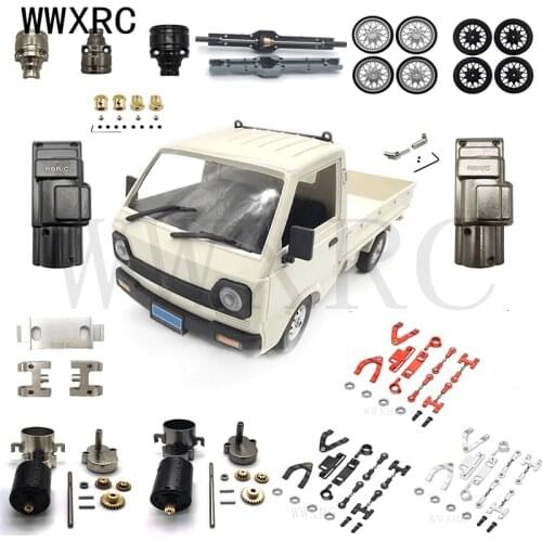 Metal Gearbox with Motor Hex Adapter Drift Tires Upper Lower Swing Arm Rear Axle DIY for WPL D12 RC Car Upgrade Accessories