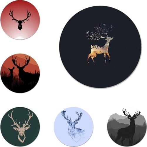 Minimalist animal deer Badge Brooch Pin Accessories For Clothes Backpack Decoration gift 58mm