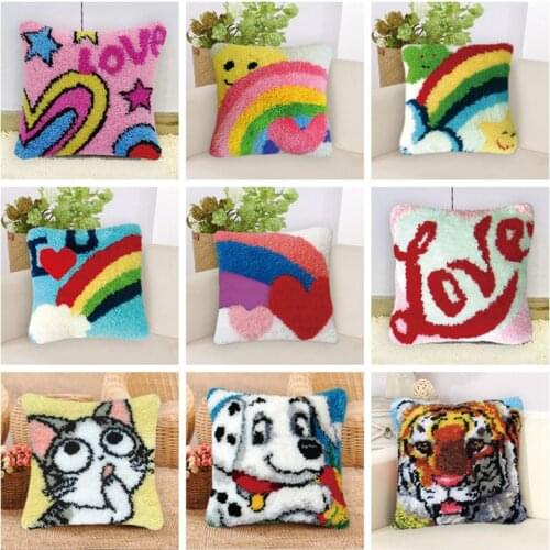 Cartoon Needlework Crochet Latch Hook Rug Kit DIY Mat Knitted Tapijt Kit Accessories Carpet Embroidery Pillow Crochet Carpet Kit