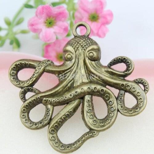 Set of 10pcs octopus animal 59*56mm antique bronze zinc alloy Charm DIY Supplies jewelry accessories handicraft AY0478
