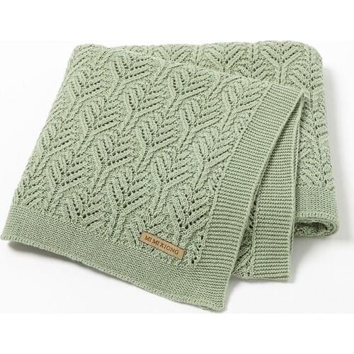 Baby Blanket Cotton Knit Plaid Toddler Infant Stroller Wrap Swaddle Newborn Girl Boy Bedding Cradle Sofa Solid Quilts Super Soft