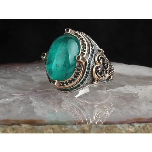 Paraiba Cubic Zirconia 925 Sterling Silver Ring