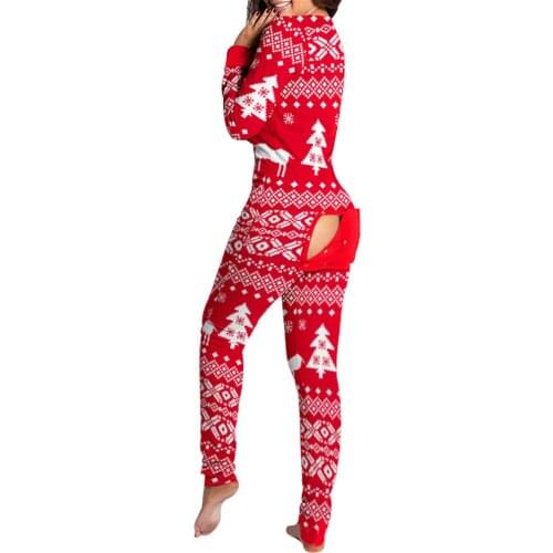 Pyjama Women Jumpsuit Lady Sleeping Wear Suit Back Butt Bum Open Ass Fashion Comfortable Loungewear -B5