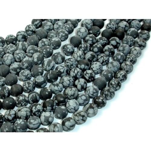 Sell 1 Strands Dull Polished Snowflake Obsidian Matte Stone bead 6mm 8mm 10mm 12mm Matte Gem stone loose Beads Frosted Beads