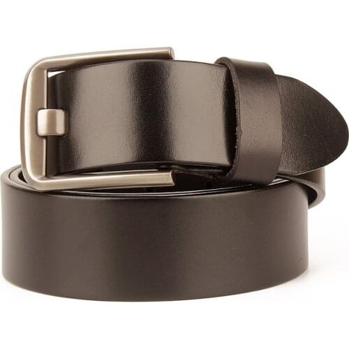 Genuine Leather men belt fashion cowskin leather belts men luxury brand belts for men high quality Square retro pin buckle