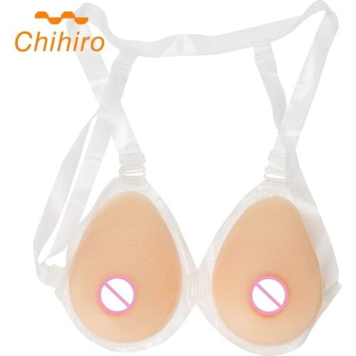 Silicone Wearable Breast Forms Strap on Nipple Boob Bust Enhancer Shemale Crossdresser Favorite False Boobs 400-1600g