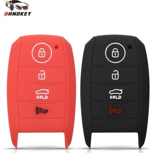 Dandkey 4 Buttons Silicone Car Key Case For Kia K5 2014 2015 2016 K3 K4 Optima Sportage Rio Sorento Fob Protector Cover