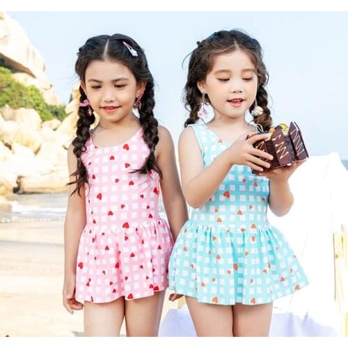 Girl One Piece Swimwear Baby Bathing Suit Kids print Swimsuit for Girls about 2-11 Years