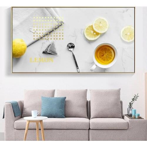Modern Living Room Canvas Painting Ins Fresh Fruit Nordic Salon Watermelon Lemon Art Posters and Prints Restaurant Home Decor