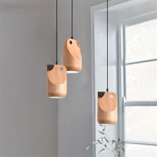 Modern Wood Bird Pendant Lights Childrens Room Kitchen Bedroom Dining Lamps Lighting Nordic Bedside Hanging Lights Fixtures