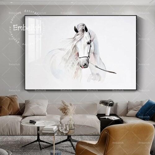 Embelish Watercolor Painting Of Andalusian Horse Animals Wall Art Pictures For Living Room HD Canvas Oil Posters Home Décor