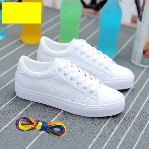 2020 Women Shoes Vulcanize Shoes Autumn Casual Low Shallow PU Leather Shoes Women Casual White Shoes Sneakers NVX359