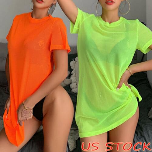 Womens Sheer Bikini Cover Up Swimwear Swim Bathing Suit Summer Beach Mini Dress ropa de playa mujer 2020 vestidos playeros