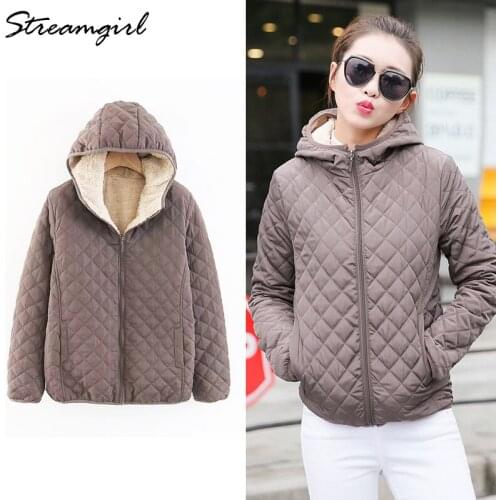 Women Fleece Coats And Jackets Winter Warm Padded Winter Coats For Women Hooded Outwear Velvet Coat Warm Basic Jacket Cotton