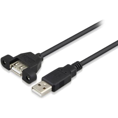 0.5M 1M 1.5M USB 2.0 A Female Panel Mount to USB A Male Angle Plug M/F Extension Cable