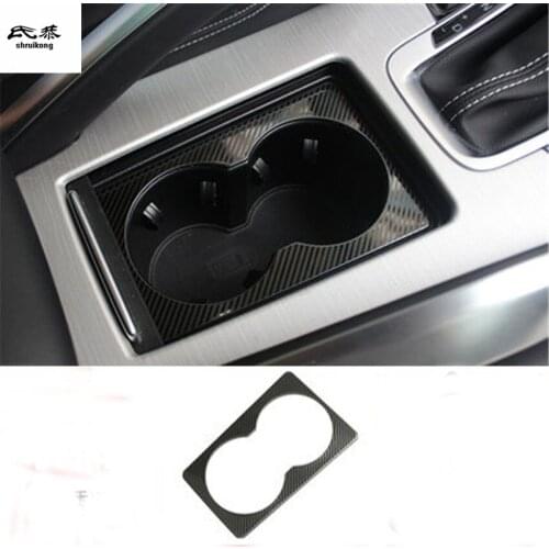 1PC Car Sticker Stainless Steel Carbon Fiber Grain Front Glass Cup Decoration Cover for 2016 2017 2018 Geely Atlas
