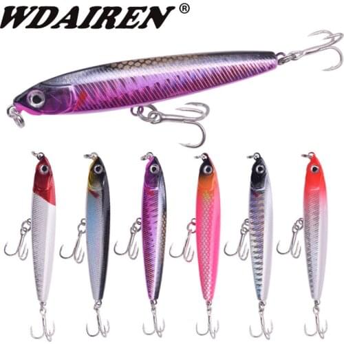 1PCS Sinking Pencil Fishing Lure 10g 14g Winter Lipless Vibration Wobbler Artificial Hard Baits Crankbaits for Bass Pike Tackle