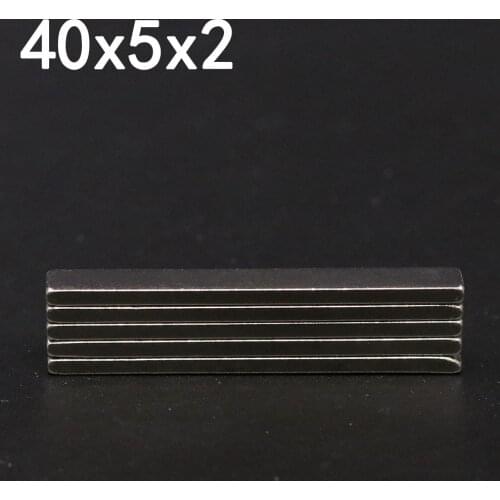 10/30/60Pcs 40x5x2 Neodymium Magnet 40mm x 5mm x 2mm N35 NdFeB Block Super Powerful Strong Permanent Magnetic imanes