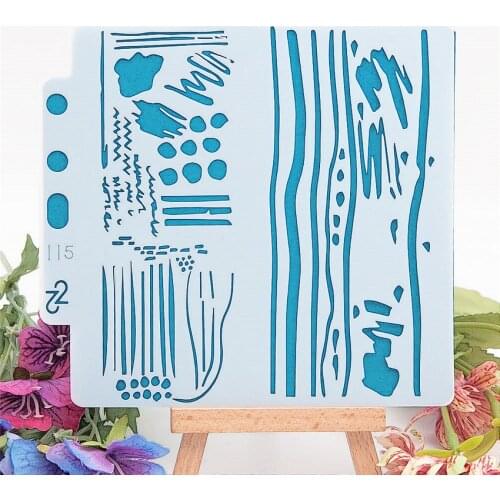 13x14cm Abstract stripe Scrapbook Stencils Spray Plastic Mold Shield DIY Cake Hollow Embellishment Printing Lace Ruler Valentine