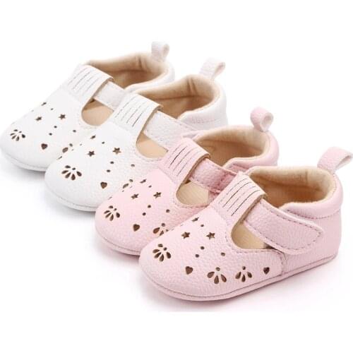 2021 Princess Baby Shoes Breathable Hollow First Walker Soft Sole Baby Prewalker Shoes Baby Girls Shoes