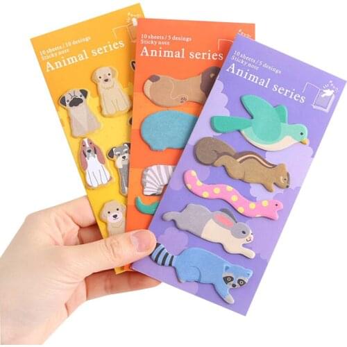 30packs /lot Kawaii Zoo Self-Adhesive Sticky Note Office N Times Sticky Notes Notebooks Writing Pad Memo Pad