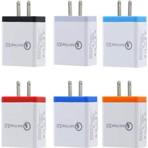 300pcs 3 Ports Quick Charger QC3.0 2.1A USB Charger For Phone XS Max XR 8 7 Plus Fast Charger Colorful