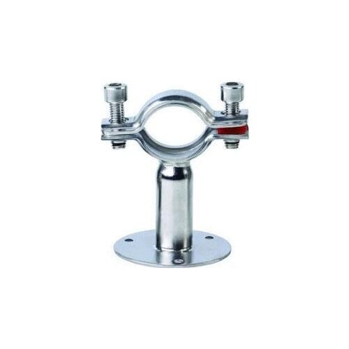 51mm 2" Stainless Steel Pipe Clamp Clip Support bracket with base plate Pole Length 100mm