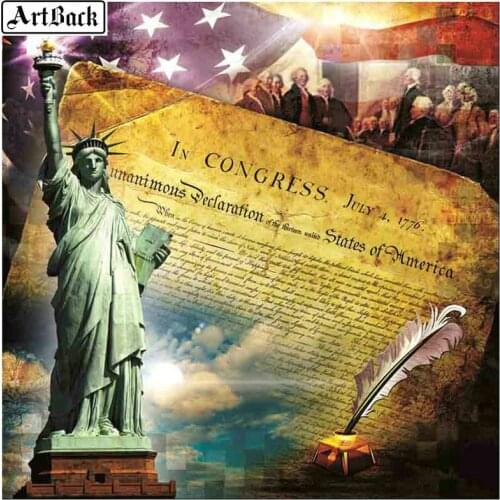 5d diy diamond painting liberty goddess view icon full square drill diamond embroidery 3d diamond mosaic wall sticker