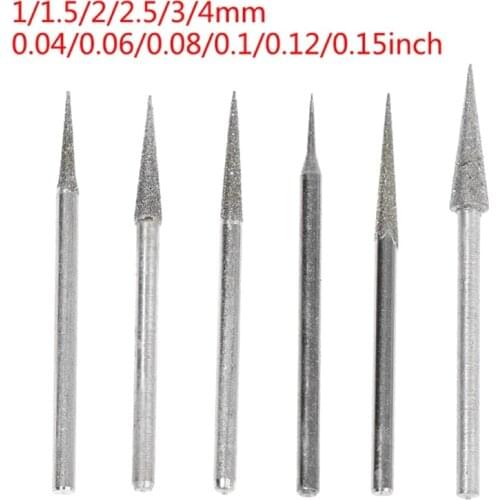6pcs 42-50mm Diamond Grinding Head Grinding Needle Bits Burrs Metal Stone Jade Engraving Carving Tools Shank Needle