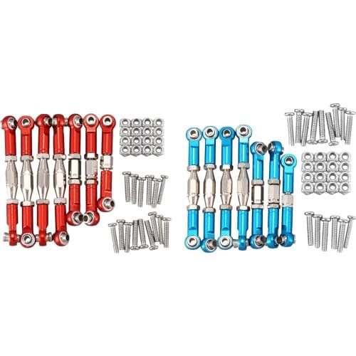7x Linkage Servo Pull Rod Steering Servo Link Linkages Arm Tie Rod Ends for WLtoys 144001 RC Car Buggy Spare Parts
