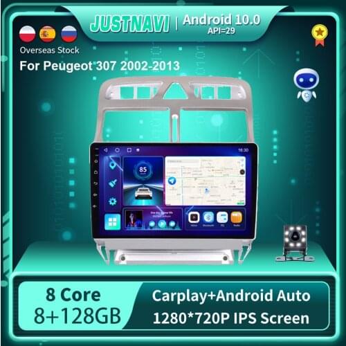Android 10.0 Car Radio For Peugeot 307 2002-2013 GPS Multimedia Stereo Auto Player Carplay 9“ OBD Bluetooth 6G 128G DSP No 2din