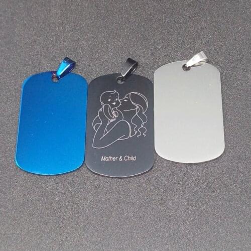 Stainless Steel Tag Kiss My Baby Mother and Child Family Pendant Necklaces Engraving Lovers Mom Mama Infant Son Children Jewelry