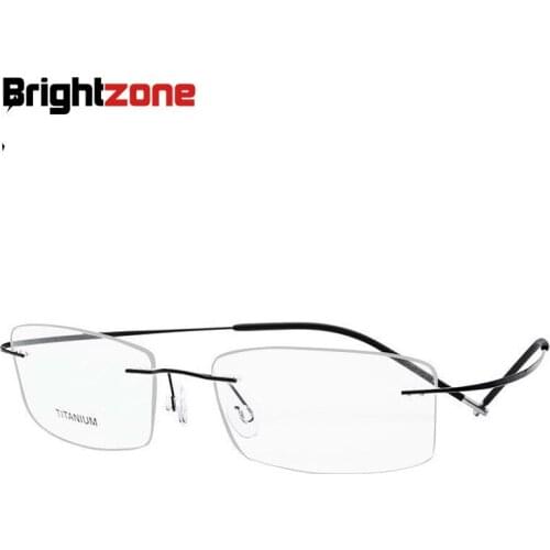 Brightzone Super-lightweight Series Men & Women B Titanium Rimless Can change the lens shape when buy Rx Lens EyeGlasses Frame