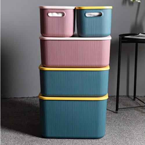 Household plastic clothing storage box Childrens toy storage box Creative home storage box with lid