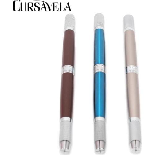 Cursavela Manual 3D Eyebrow Tattoo Microblading Pen Permanent Makeup Gun Stainless Steel Tattoo Supplies Makeup Manual Pen