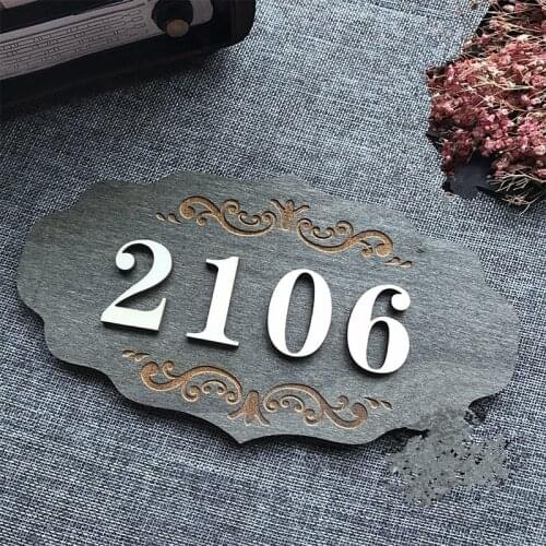 Wooden Home Apartment Door Number Plate Custom Signs Sticker Homes Letters Apartment House Hotel Villa Hotel Room Number