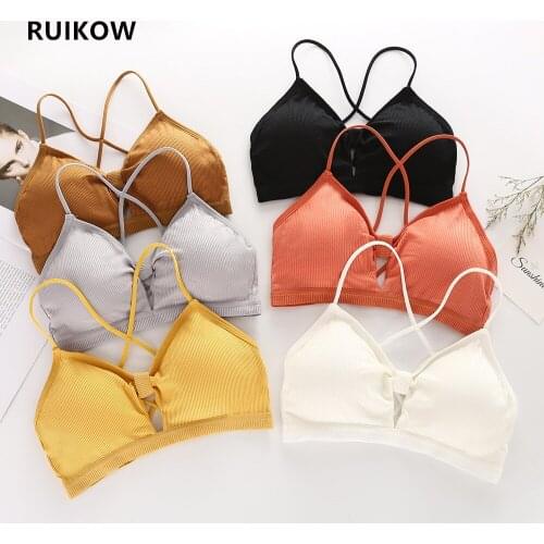 Girls Underwear Cotton Sexy Wirefree Bra Bralette Push Up Lingerie Strapless Tube Tops Cross Beauty Backs For Women Fitness Tops
